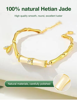 LunaJade – Elegant Bamboo Bead Bracelet