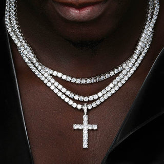 Womens Day Promo - New Moissanite Cross Necklace-Luxurious Sparkle - GRA Certificate, Free Gift Box