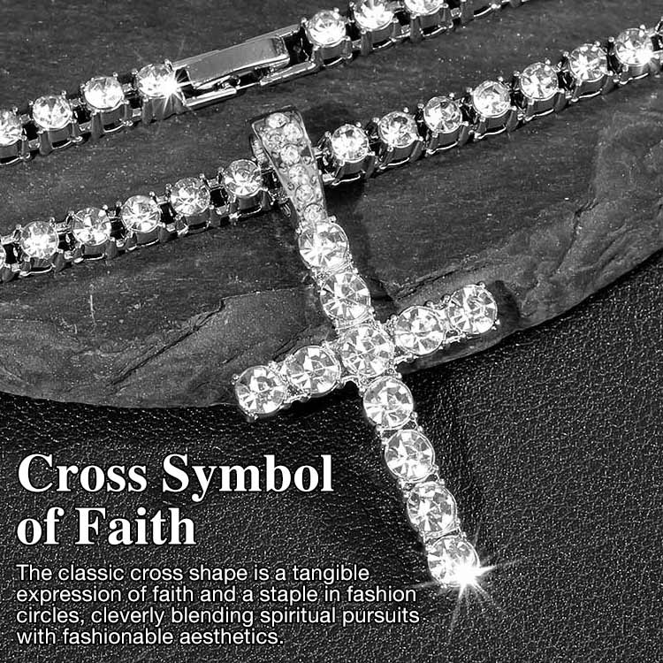 Womens Day Promo - New Moissanite Cross Necklace-Luxurious Sparkle - GRA Certificate, Free Gift Box