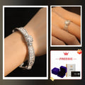 White gold bracelet + ring + 2 carat certificate