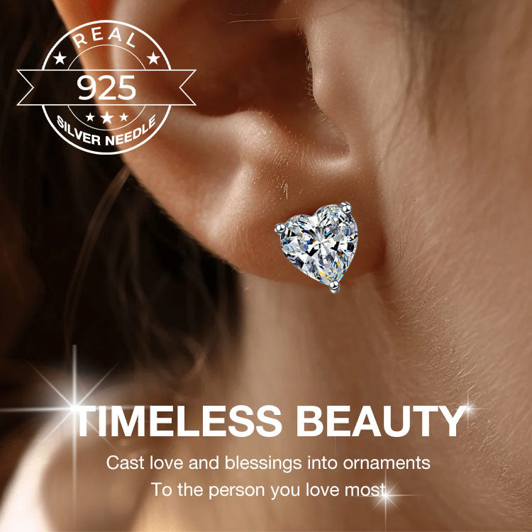 Easter promotion - Buy 1 Get 1-Heart Moissanite Earrings– GRA Certified Brilliance – Free Luxury Jewelry Box – Perfect Holiday Gift to Sparkle Your Season!
