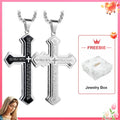 Black+Steel Minimalist style Cross Necklace