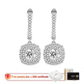 Silver Geometric Drop Earrings