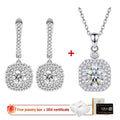 Silver Geometric Drop Earrings+Necklace