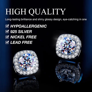 Mid-Year Sale - buy 1 take 1 - Small sugar cube Moissanite earrings - GRA certified - Comes with a custom jewelry box