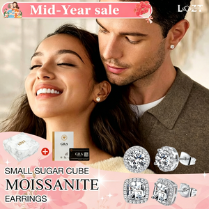 Mid-Year Sale - buy 1 take 1 - Small sugar cube Moissanite earrings - GRA certified - Comes with a custom jewelry box