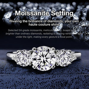 AuraTrio – Three Stone Diamond Look Ring