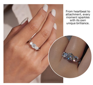 AuraTrio – Three Stone Diamond Look Ring