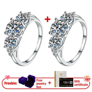 AuraTrio – Three Stone Diamond Look Ring
