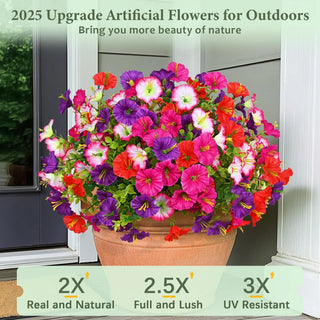 BloomGlow – UV-Resistant Artificial Petunia Bouquet