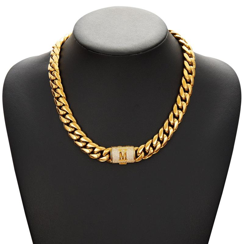 RoyalLink – Letter Pendant Cuban Chain
