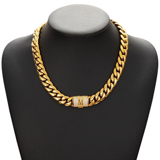 RoyalLink – Letter Pendant Cuban Chain