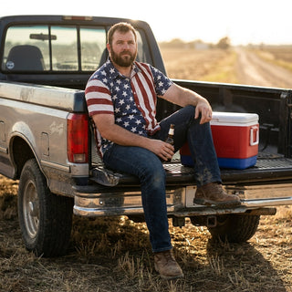 FreedomFlora – American Flag Tropical Shirt