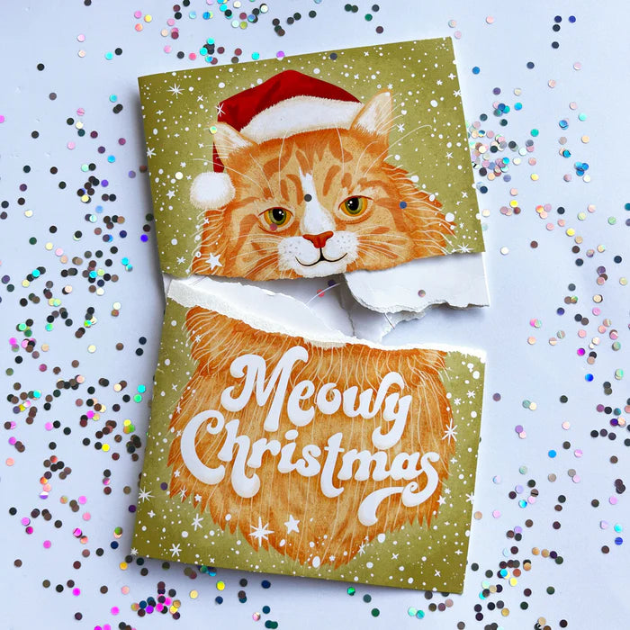 MeowMerry - Glitter Burst Carol Card