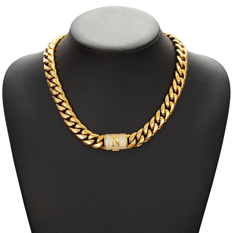 RoyalLink – Letter Pendant Cuban Chain