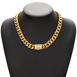 RoyalLink – Letter Pendant Cuban Chain