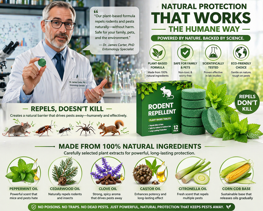 Natural Peppermint Rodent Repellent Tablets