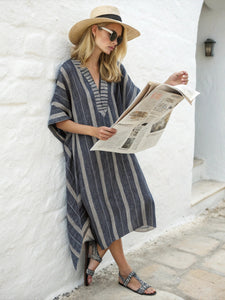 LinenBlend – Elegant Breathable Kaftan Dress