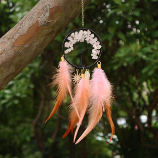 TreeAura – Crystal Tree of Life Feather Hanging