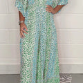 Green color leopard print