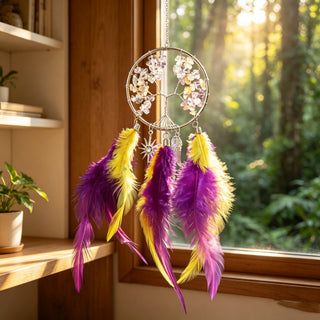TreeAura – Crystal Tree of Life Feather Hanging