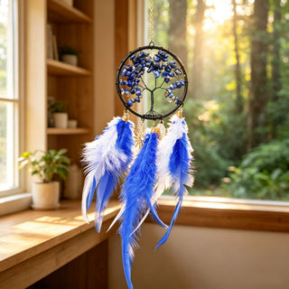 TreeAura – Crystal Tree of Life Feather Hanging