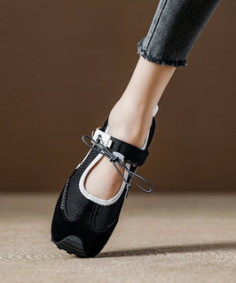 Orange Breathable Mesh Boutique Splicing Flat Shoes Women - Omychic