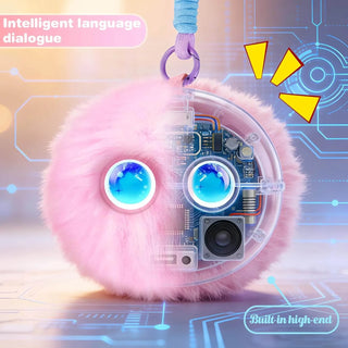 AI Plush Buddy: Smart Talking Desk & Bag Companion with Glowing Eyes-ChicWoo