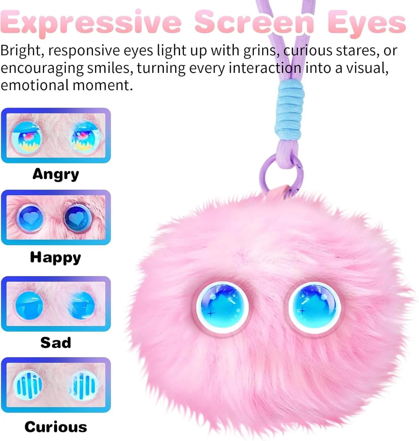 AI Plush Buddy: Smart Talking Desk & Bag Companion with Glowing Eyes-ChicWoo