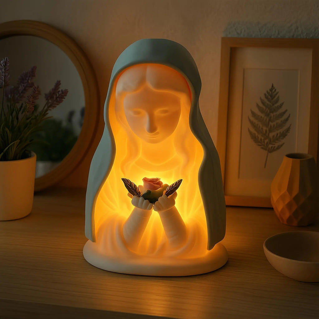 FaithGlow – Handmade Virgin Mary Prayer Night Light