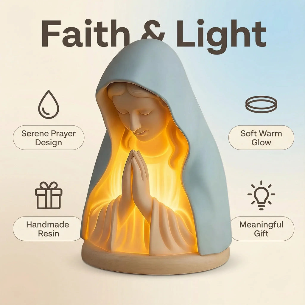 FaithGlow – Handmade Virgin Mary Prayer Night Light