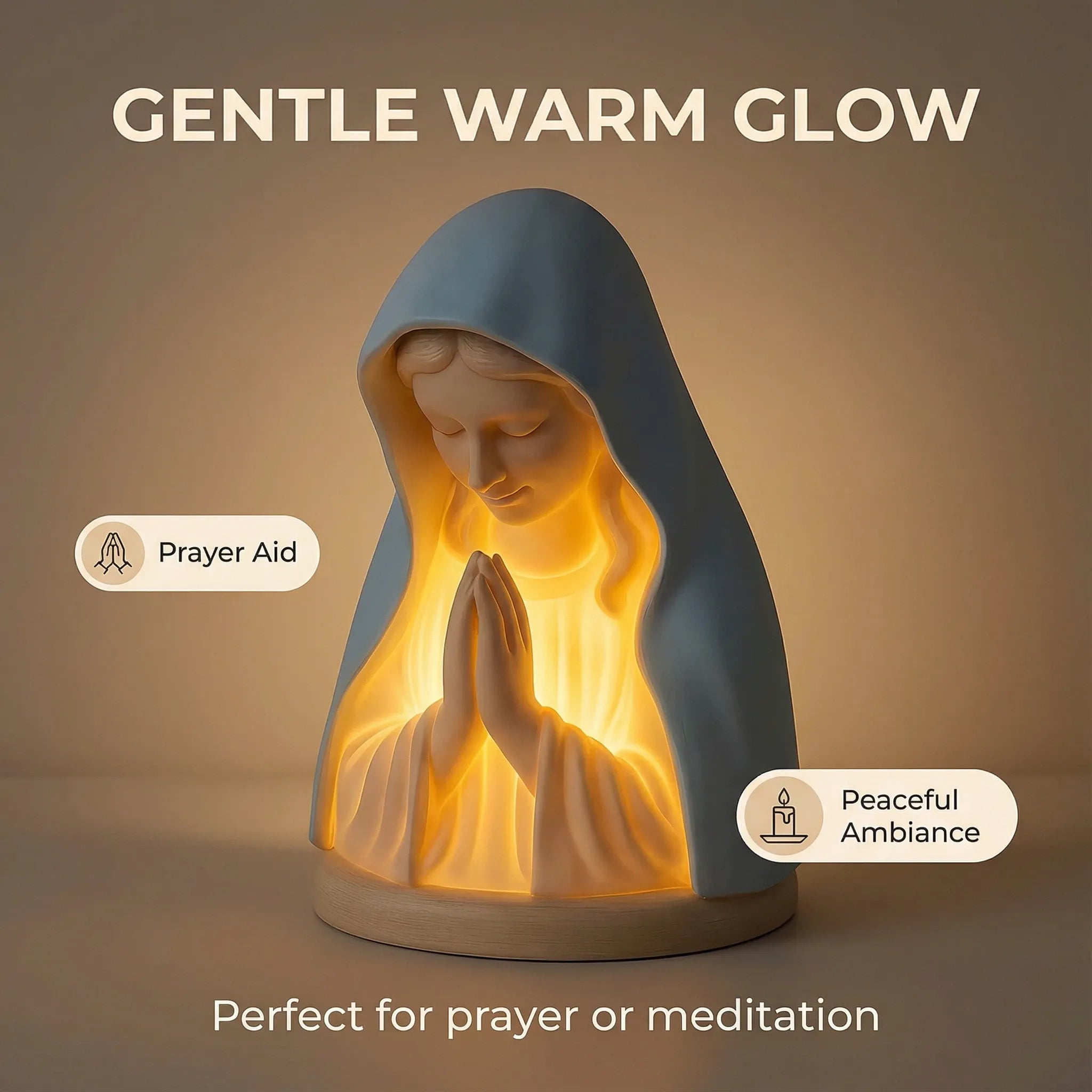 FaithGlow – Handmade Virgin Mary Prayer Night Light
