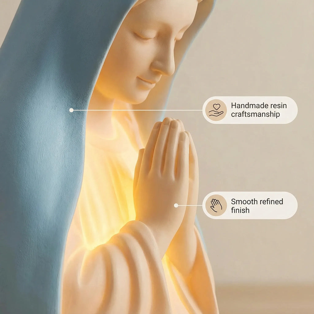 FaithGlow – Handmade Virgin Mary Prayer Night Light