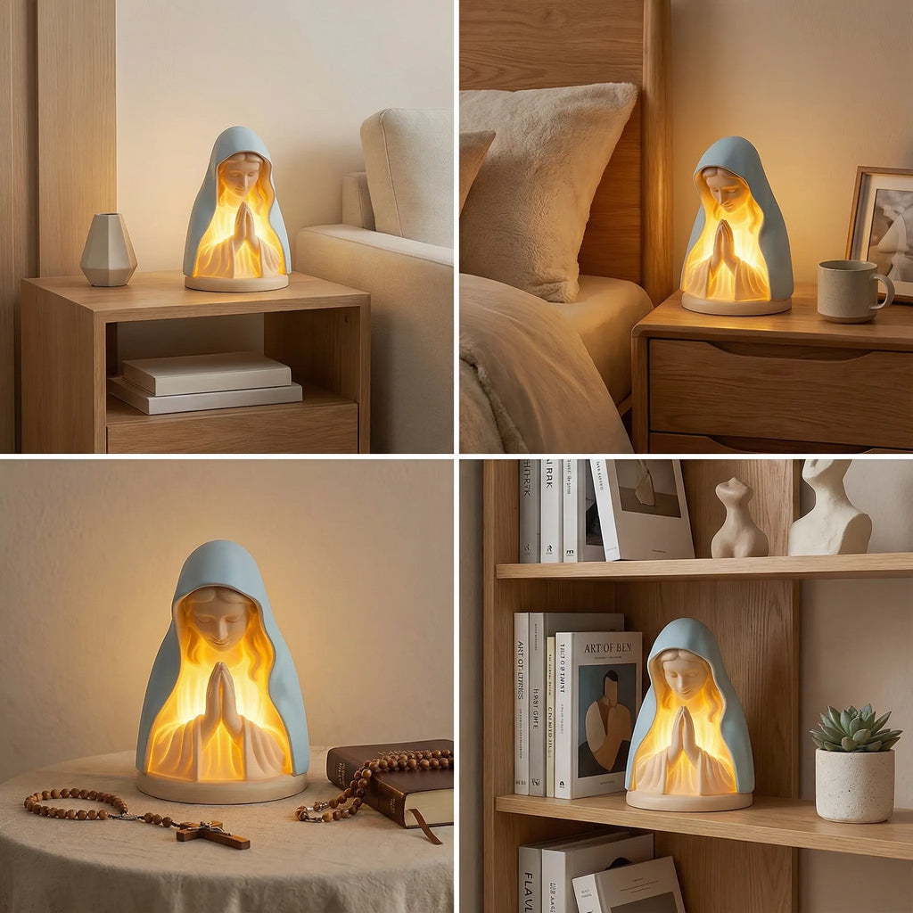 FaithGlow – Handmade Virgin Mary Prayer Night Light