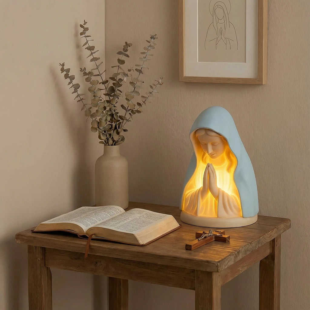FaithGlow – Handmade Virgin Mary Prayer Night Light