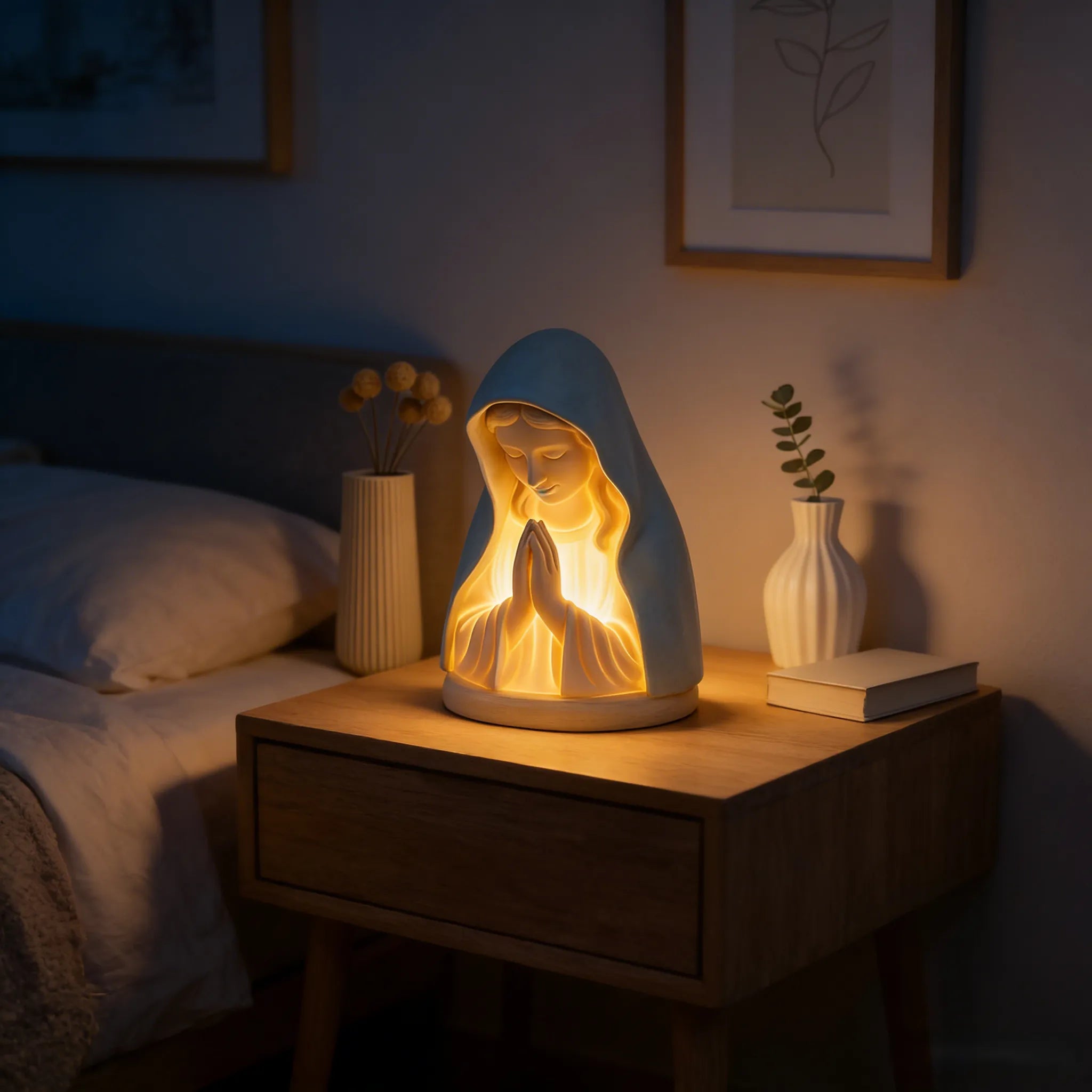 FaithGlow – Handmade Virgin Mary Prayer Night Light
