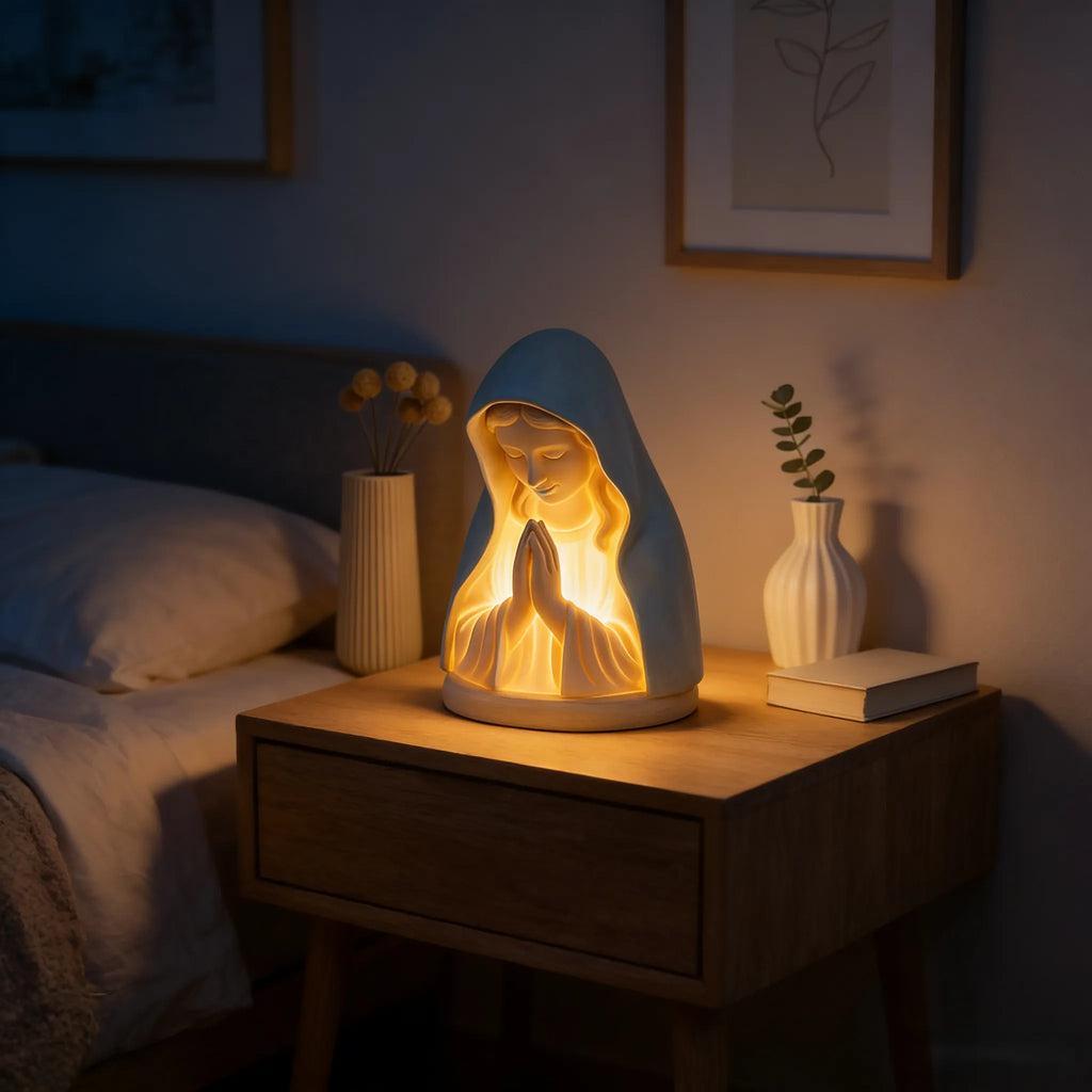 FaithGlow – Handmade Virgin Mary Prayer Night Light