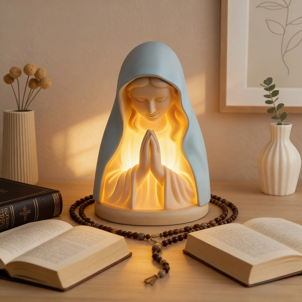 FaithGlow – Handmade Virgin Mary Prayer Night Light