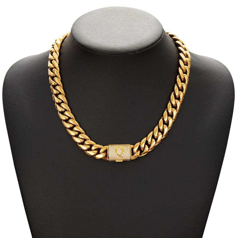 RoyalLink – Letter Pendant Cuban Chain