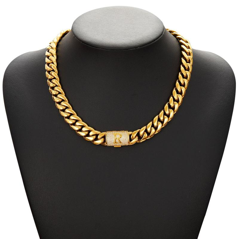 RoyalLink – Letter Pendant Cuban Chain