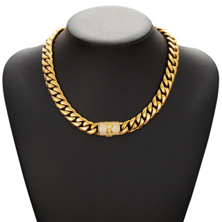 RoyalLink – Letter Pendant Cuban Chain