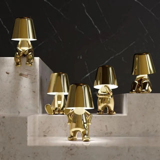 LumiThink – Elegant Gold Thinker Touch Lamp