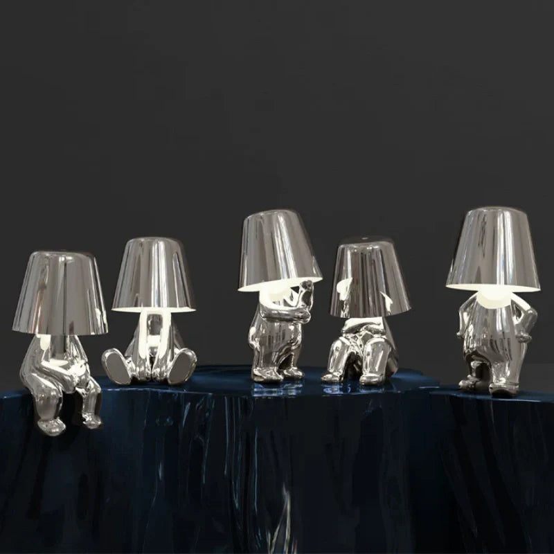 LumiThink – Elegant Gold Thinker Touch Lamp