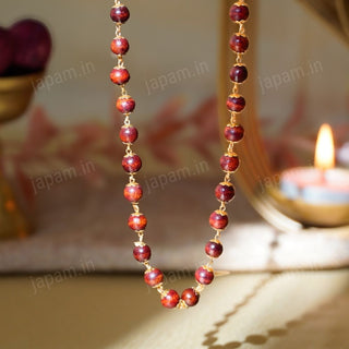 OmHarmony - Gold-Enhanced Red Sandalwood Mala for Focus