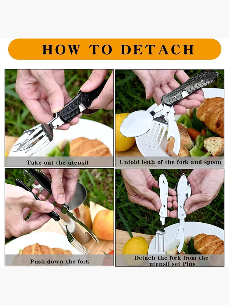 TrailMate – 4-in-1 Folding Outdoor Tableware Set