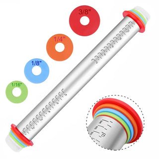 BakeFlex – Adjustable Rolling Pin Set with Silicone Baking Mat