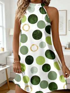 MuseCharm – Sleeveless Polka Dot Sundress