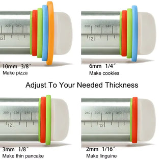 BakeFlex – Adjustable Rolling Pin Set with Silicone Baking Mat