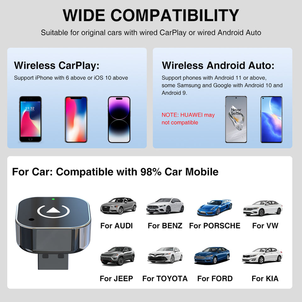 DriveLink – 2 in 1 Wireless CarPlay & Android Auto Adapter