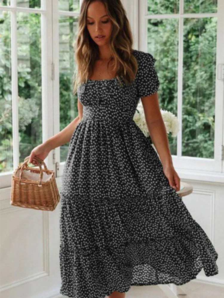 BelleCharm – Vintage Puff Sleeve Sundress
